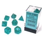 Borealis Teal/Gold 7-Die Set Chessex
