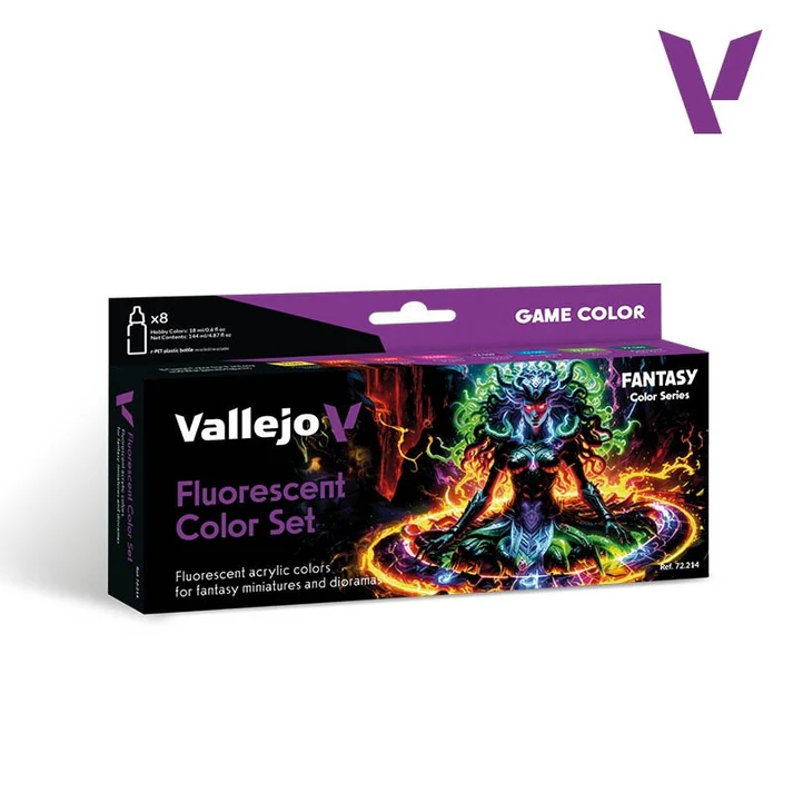 Fluorescent Color Set 8 Colors Vallejo