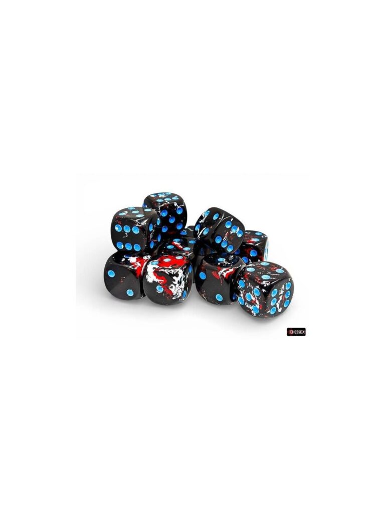 Brush Dark Side Blue 16mm 12 Dice Set Chessex