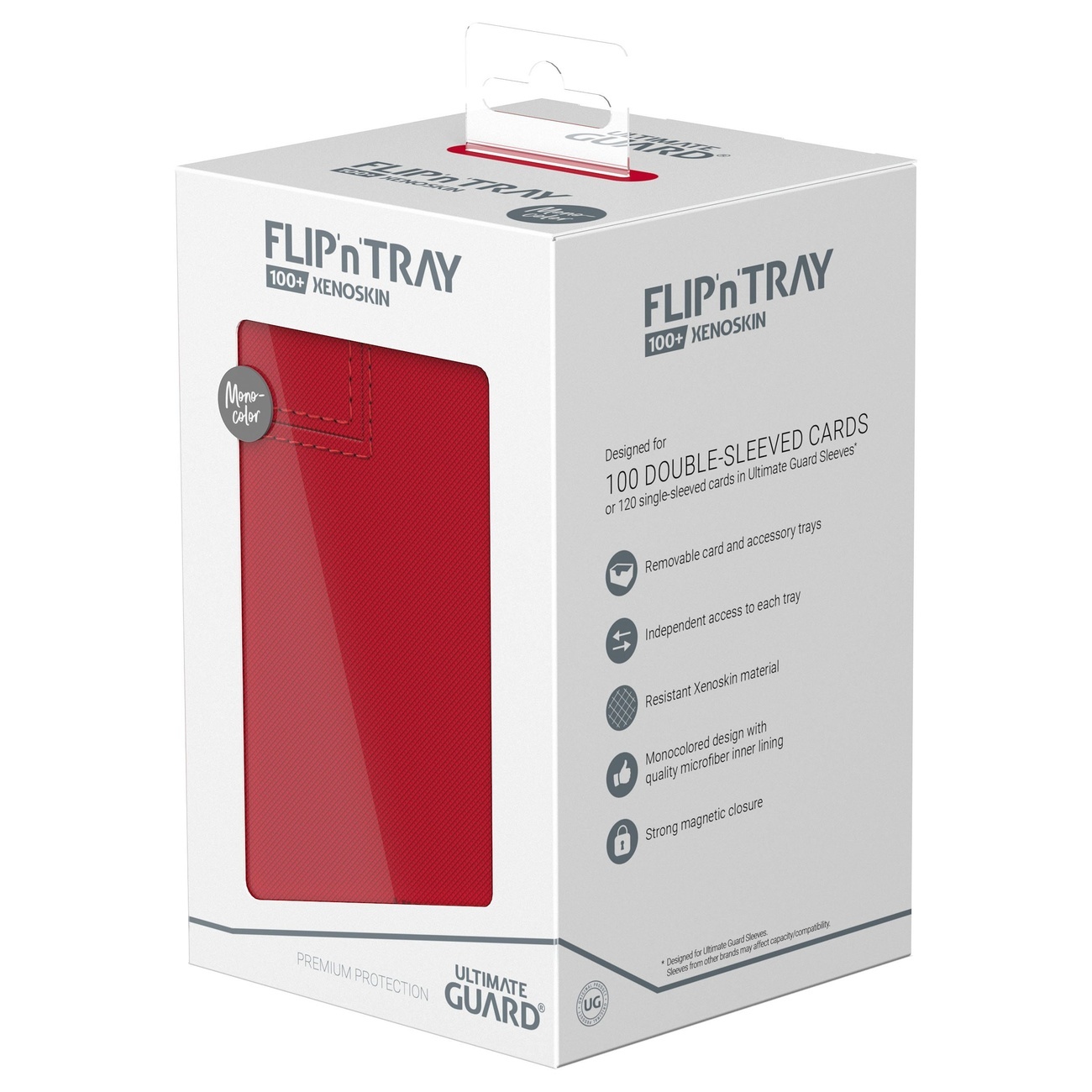 Fliip And Tray Monocolor Red Xenoskin 100+ Ultimate Guard
