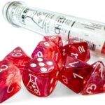 Borealis Passion White Polyhedral 7 Dice Set Chessex
